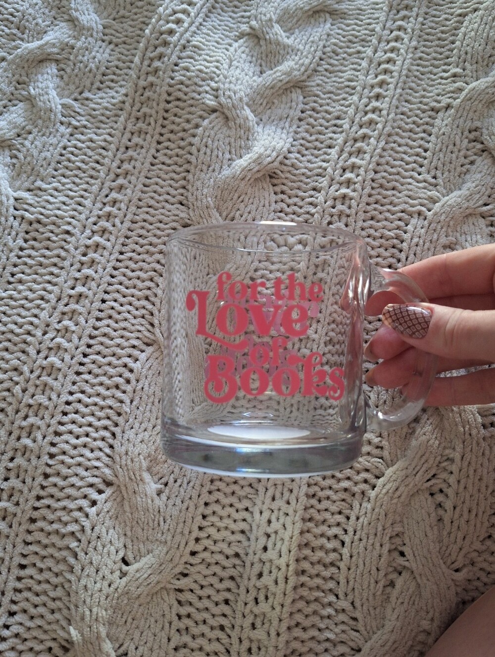 For The Love Of Books Glass Mug